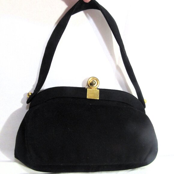 BIENEN - DAVIS VINTAGE WOOL HANDBAG PURSE GOLD TONE HARDWARE SUPER NICE 1940'S - Picture 1 of 9